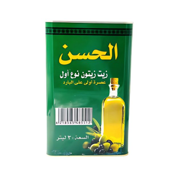 زيت زيتون نوع اول عصرة اولى الحسن 3لتر